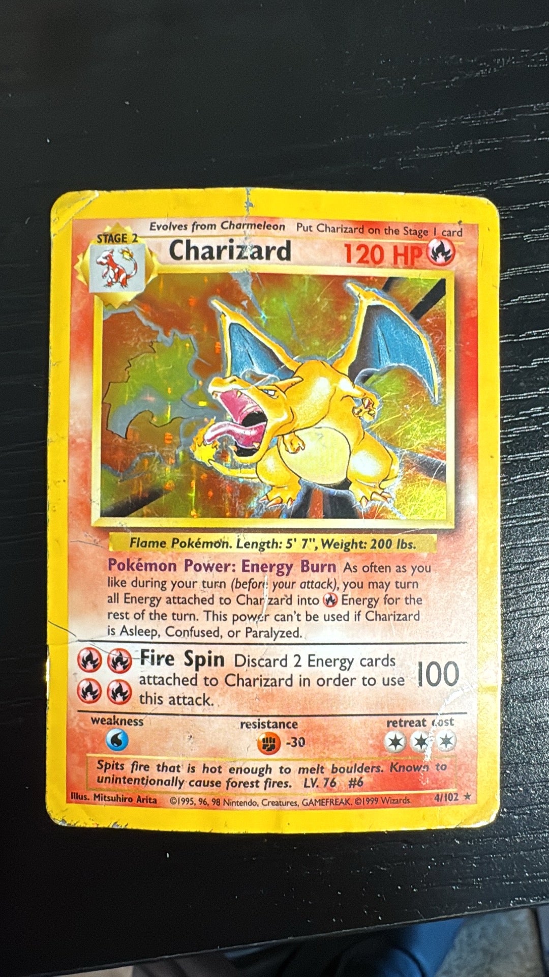 Base set unlimited Charizard DMG 4/102