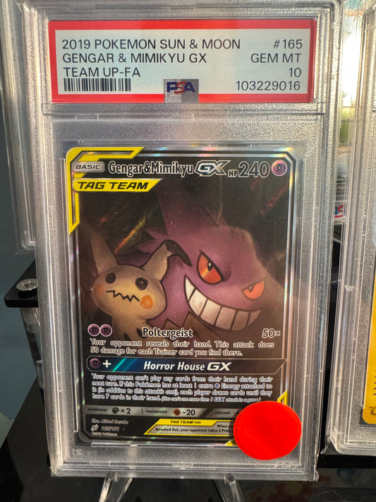 PSA 10 Gengar & Mimikyu GX team up