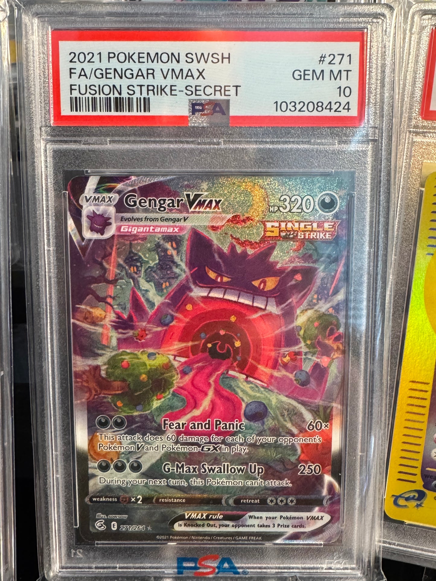 PSA 10 Gengar Vmax Fusion Strike Alt art