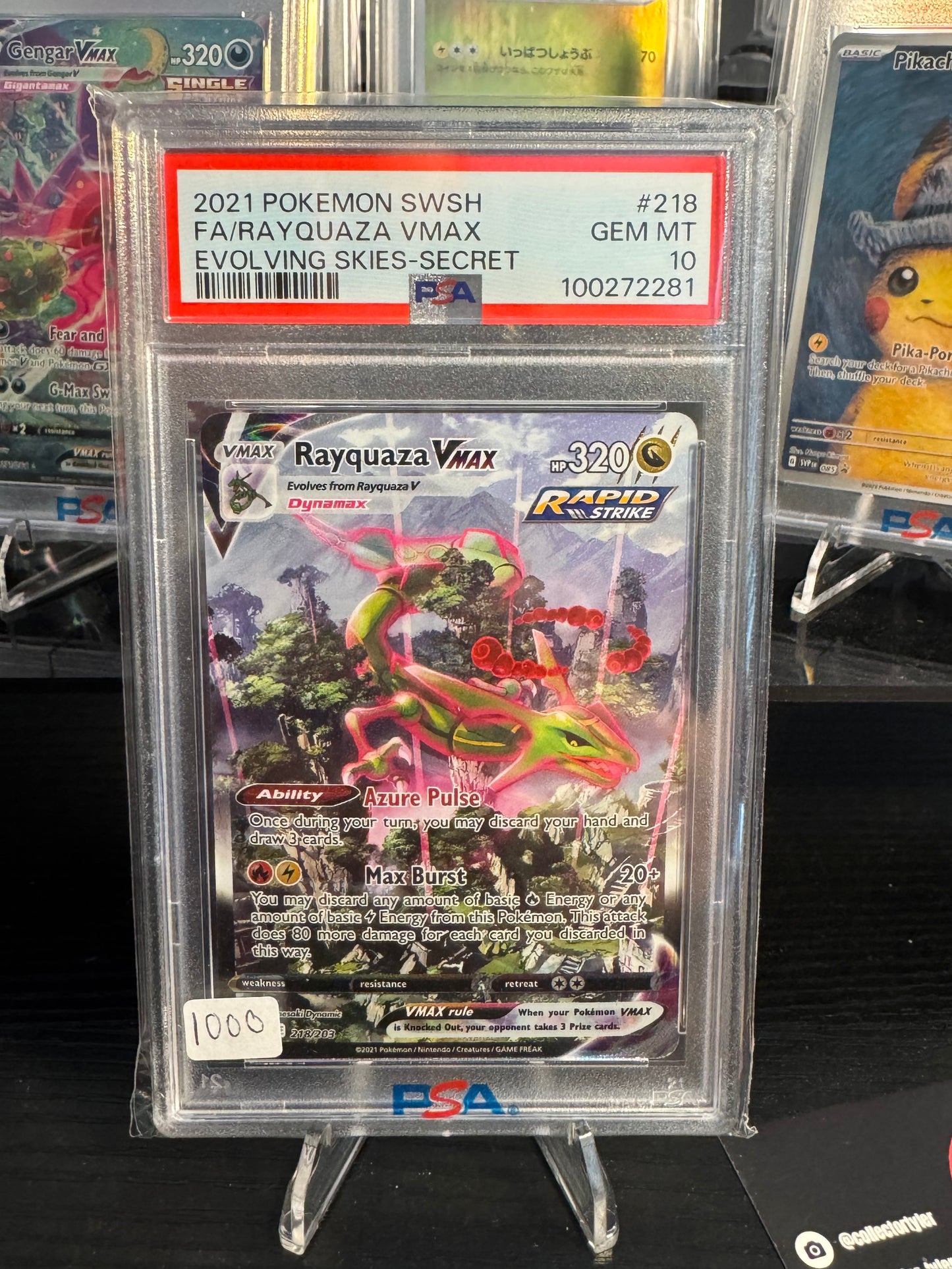 PSA 10 Rayquaza Vmax Alt Art Evolving Skies