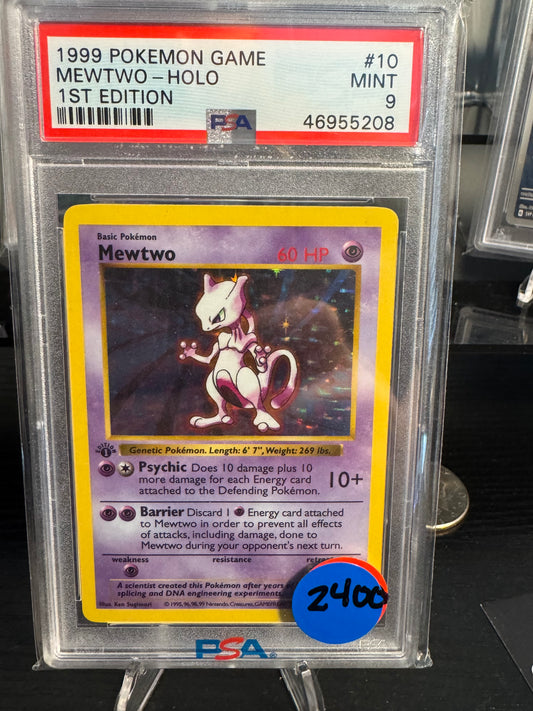 PSA 9 1st edition base set Mewtwo