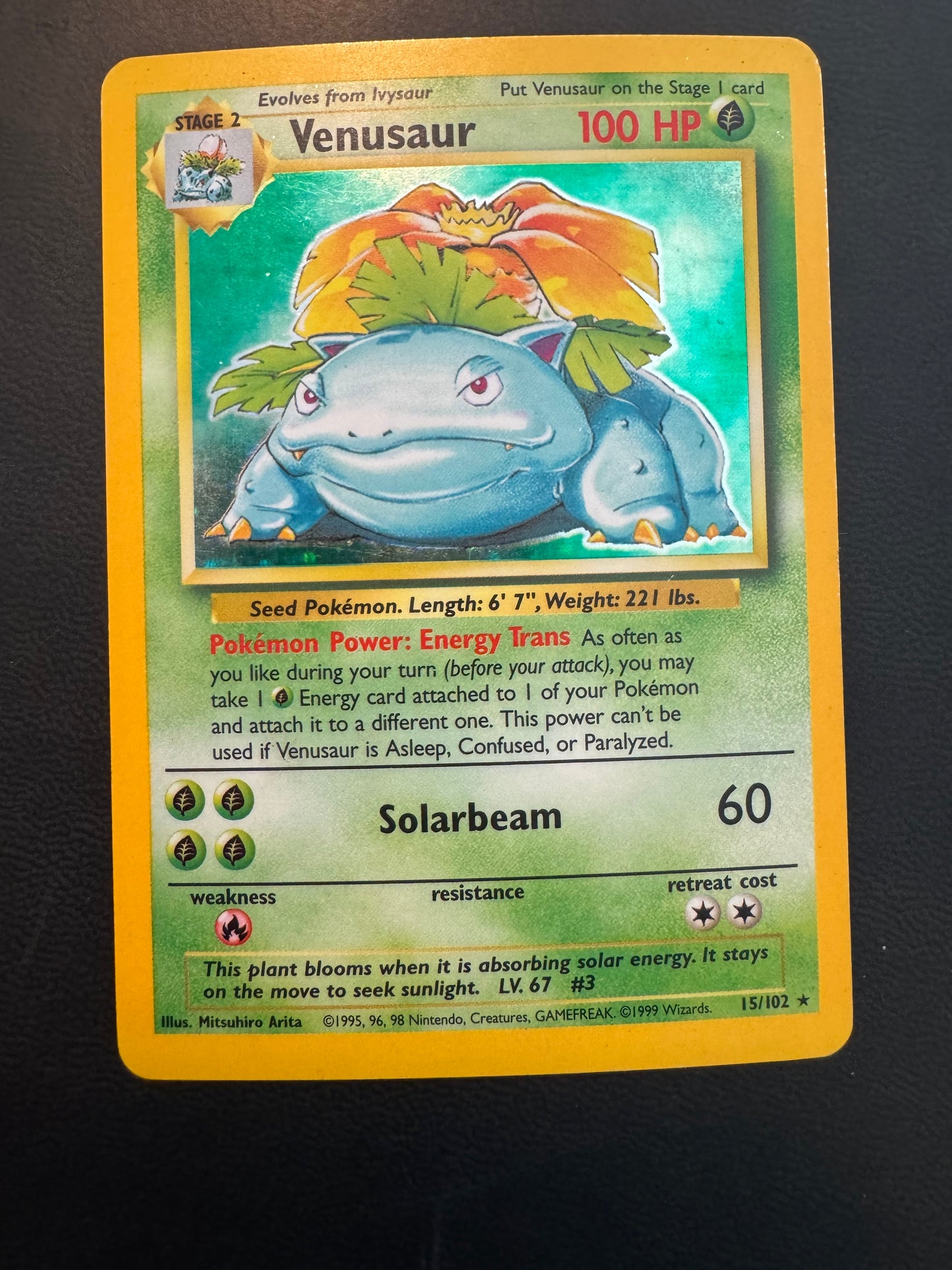 Base set unlimited venusaur DMG holo