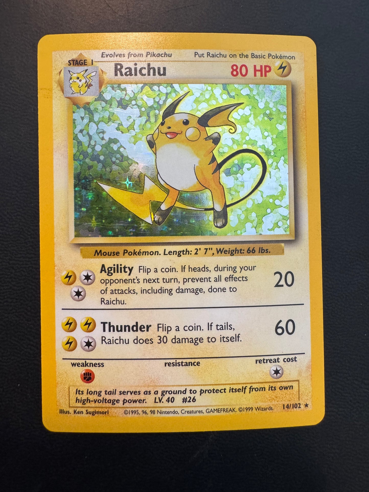 Raichu base set holo LP