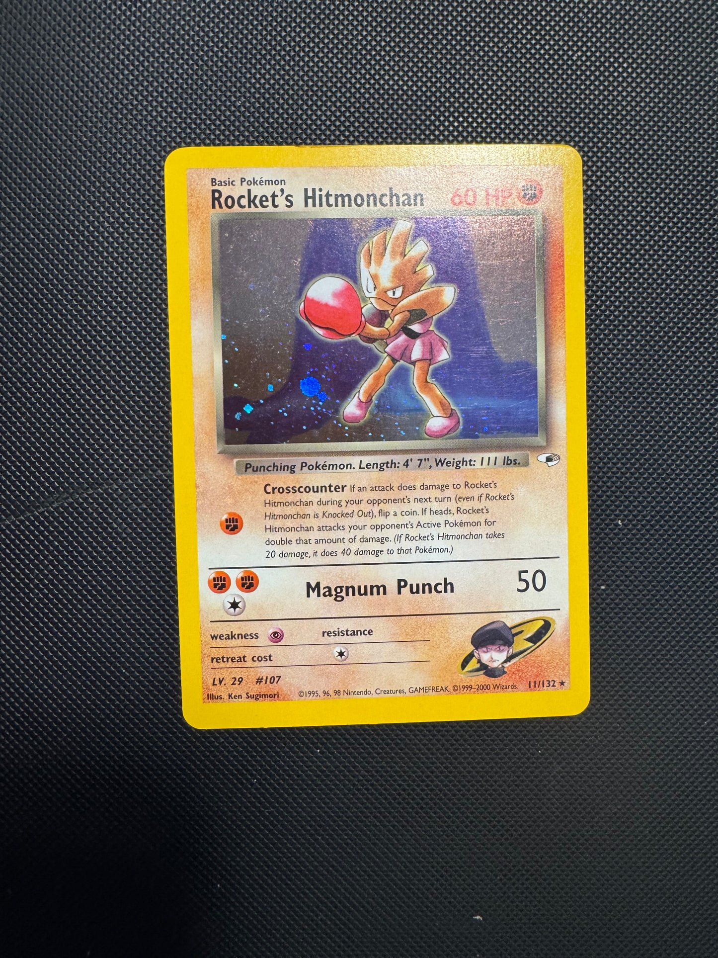 Rocket’s hitmonchan Holo Gym Heroes NM