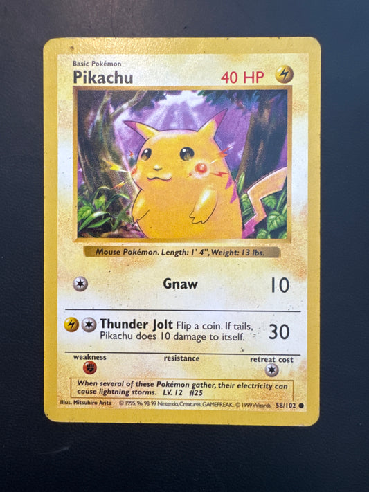 Base set shadowless Pikachu Red Cheeks MP