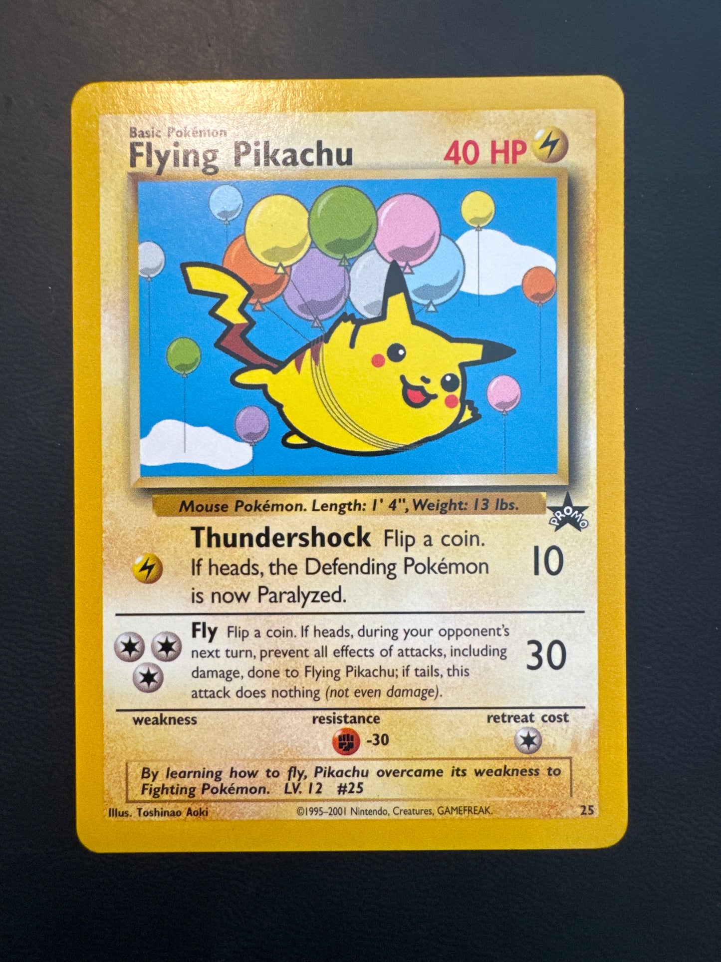 Flying Pikachu WOTC black star PROMO 25 NM