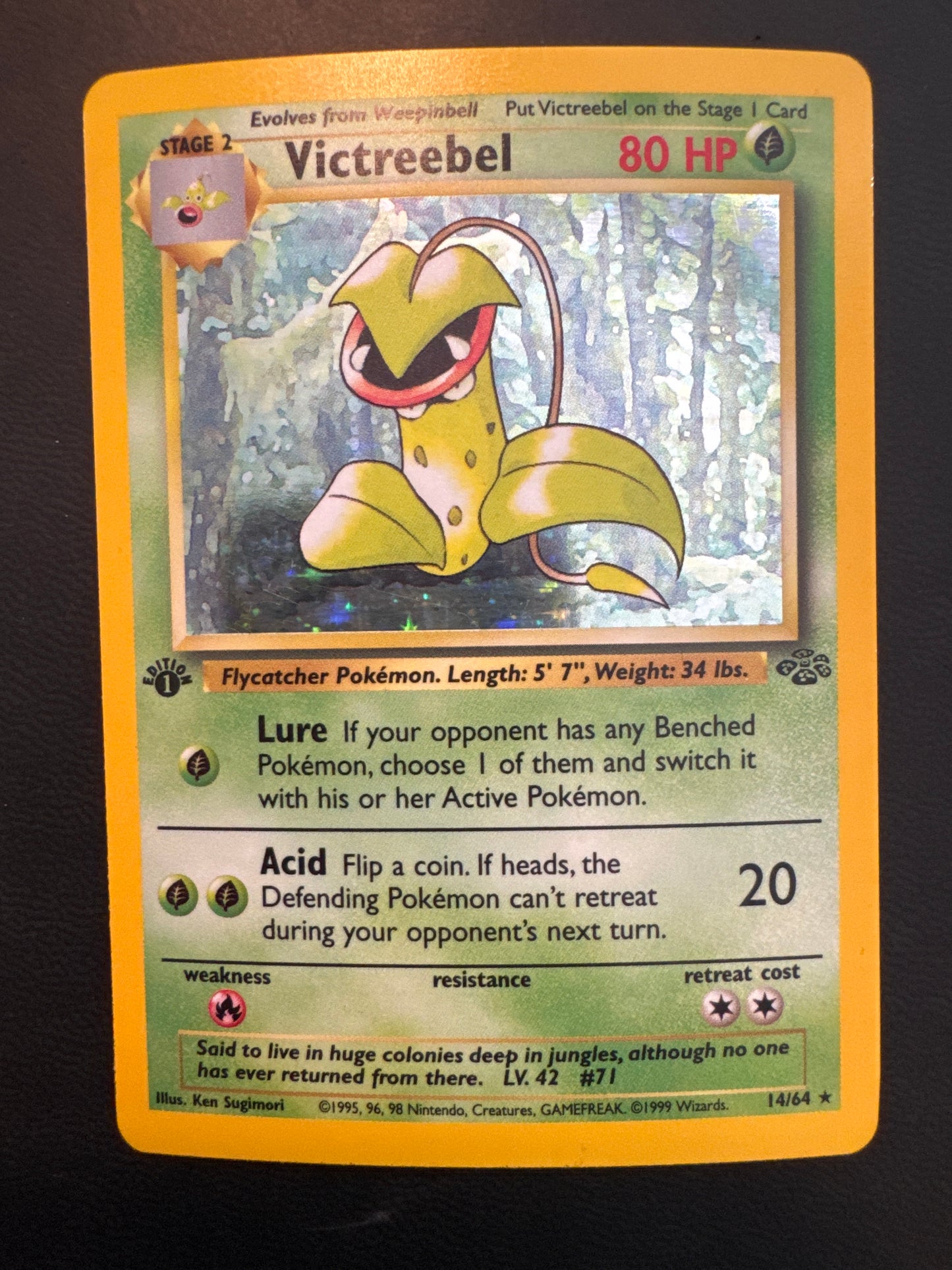 1st edition Jungle Victreebel holo 14/64 NM